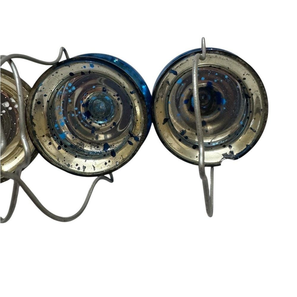 VTG Set of Blue Silver and Gold Glass Lanterns - Picture 6 of 10